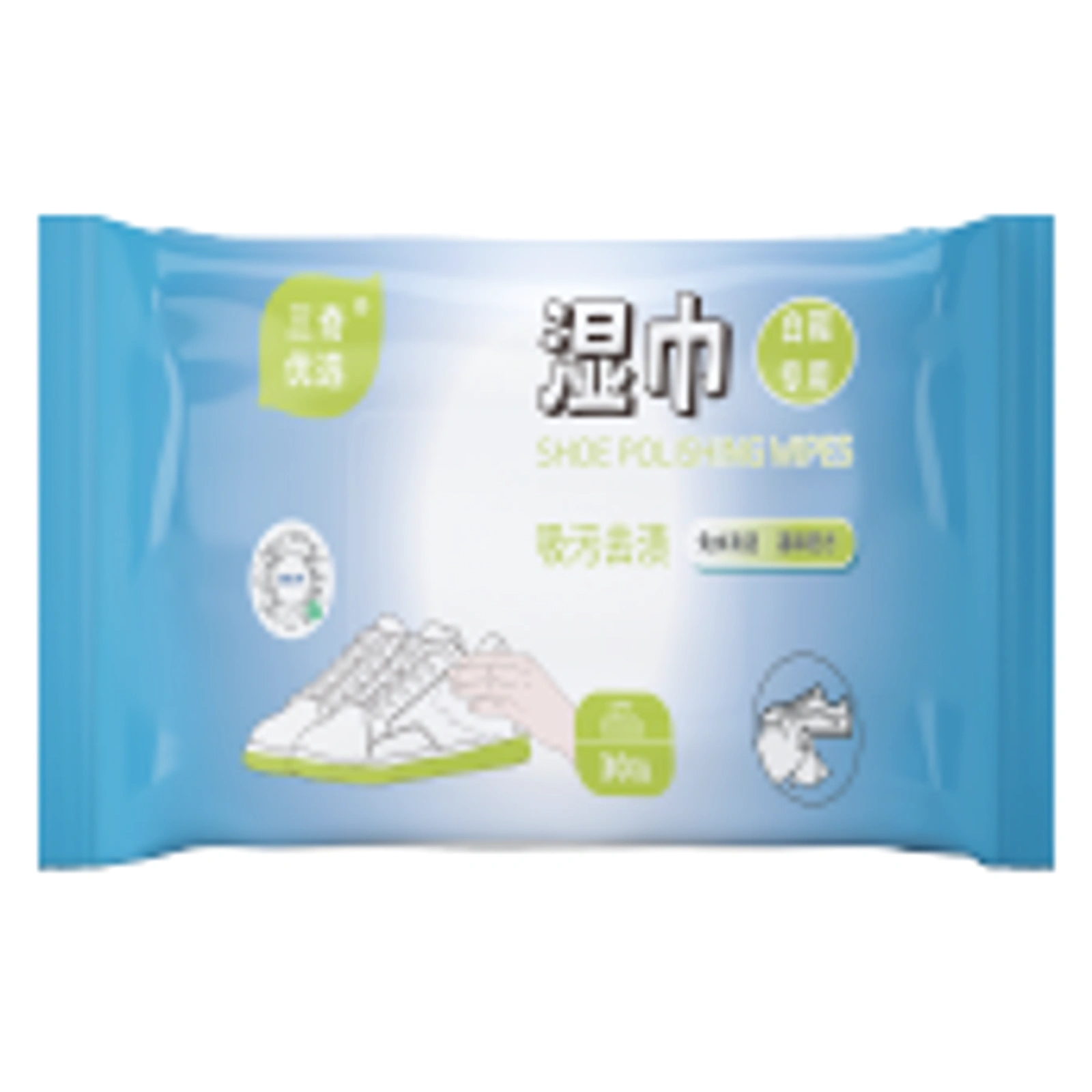 擦鞋湿巾产品展示